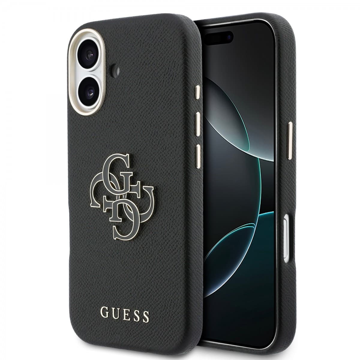 Zadní kryt Guess PU Resin Logo pro iPhone 17 černý - náhled 1
