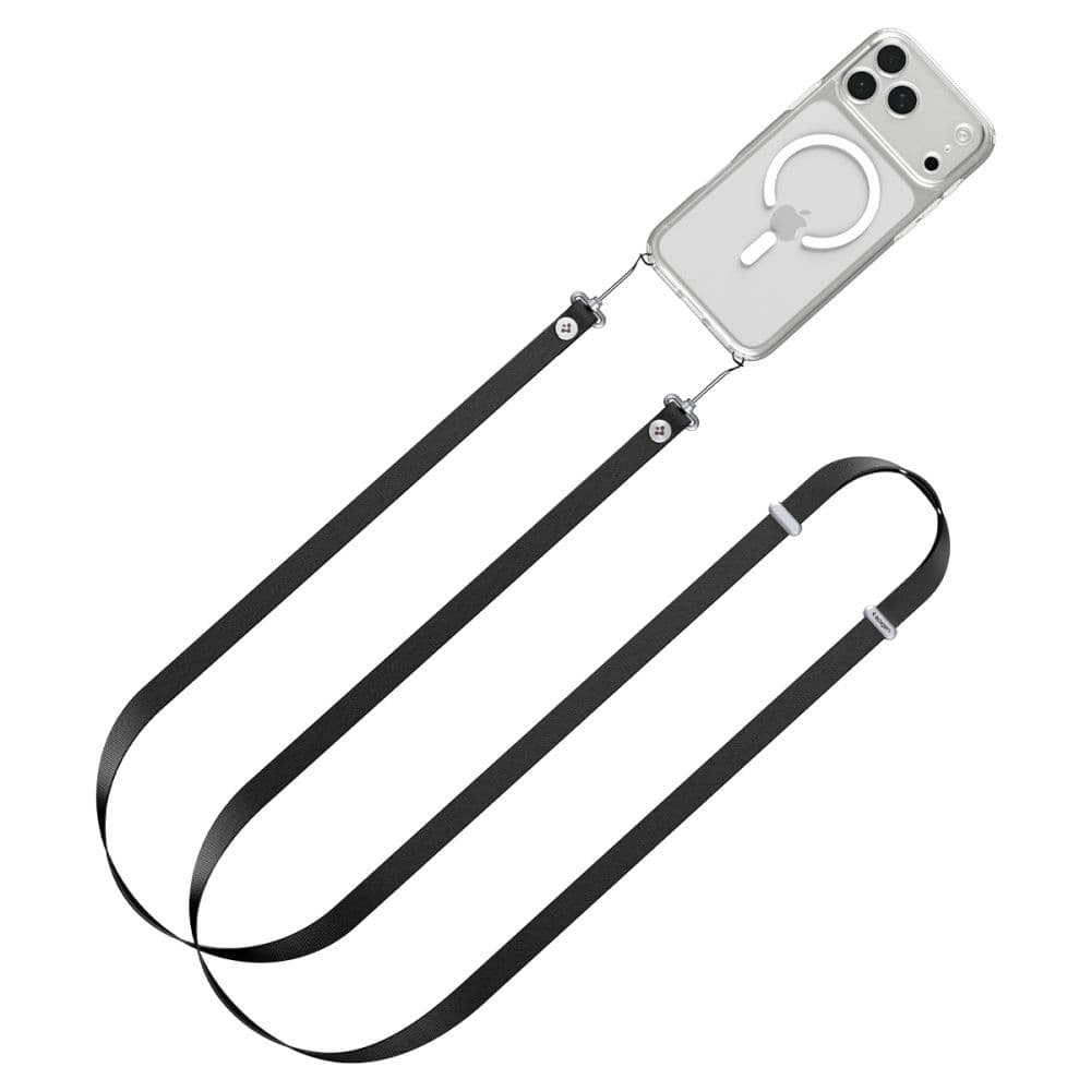 Popruh Spigen - Lanyard Strap DA30L (AFA10614) - Neck/Crossbody Wear, for Phone Cases, Magnetic Length Adjustmen Černý - náhled 1