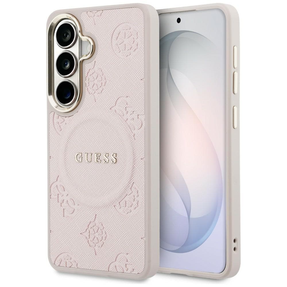 Kryt Guess - Saffiano Peony Embossed Ring MagSafe - Samsung Galaxy S26 růžový - náhled 1