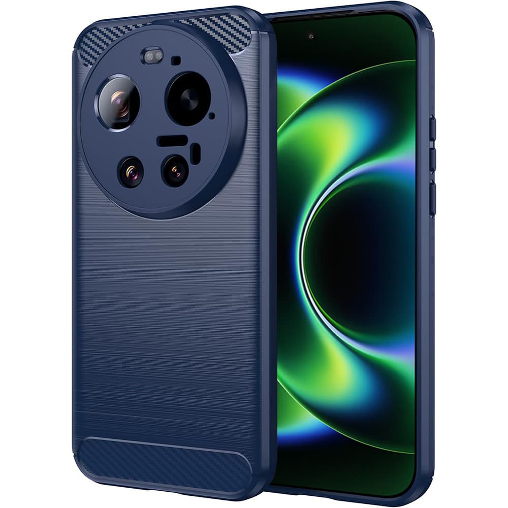 Kryt Techsuit Carbon Silicone pro Xiaomi 17 Ultra modrý - náhled 1