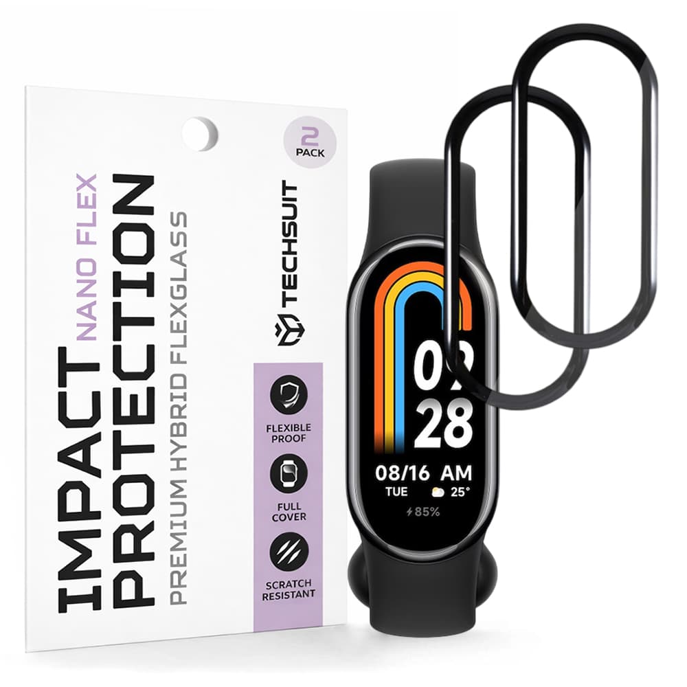 Ochranná fólie Techsuit Nano Flex (2 ks) na Xiaomi Mi Band 8 / 8 NFC černá - náhled 1