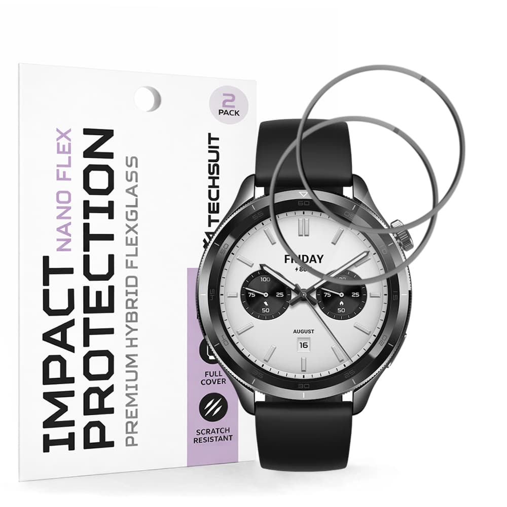 Ochranná fólie Techsuit Nano Flex (2 ks) na Xiaomi Watch S4 černá - náhled 1