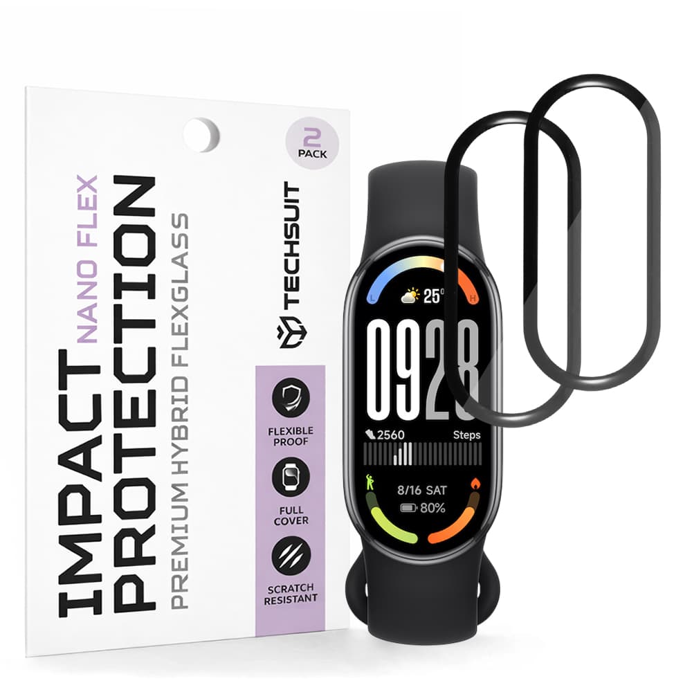 Ochranná fólie Techsuit Nano Flex (2 ks) na Xiaomi Smart Band 10 černá - náhled 1