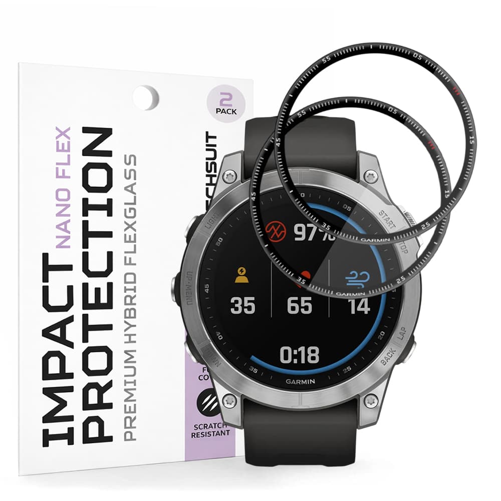 Ochranná fólie Techsuit Nano Flex (2 ks) na Garmin Fenix 7 černá - náhled 1