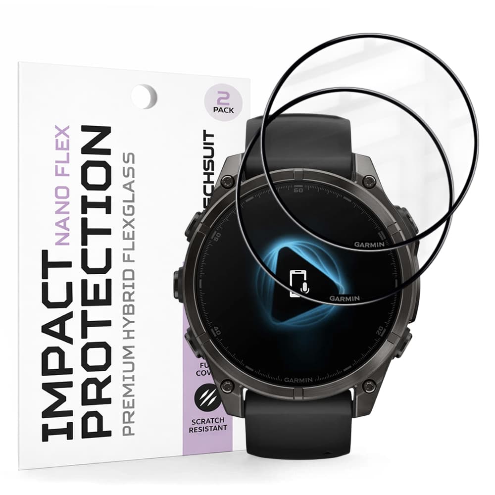 Ochranná fólie Techsuit Nano Flex (2 ks) na Garmin Fenix 8 / Fenix 8 Pro 47mm černá - náhled 1