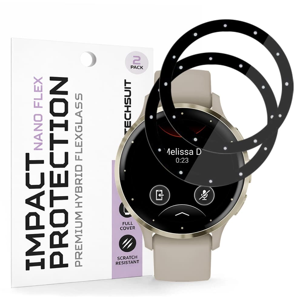 Ochranná fólie Techsuit Nano Flex (2 ks) na Garmin Venu 3S černá - náhled 1