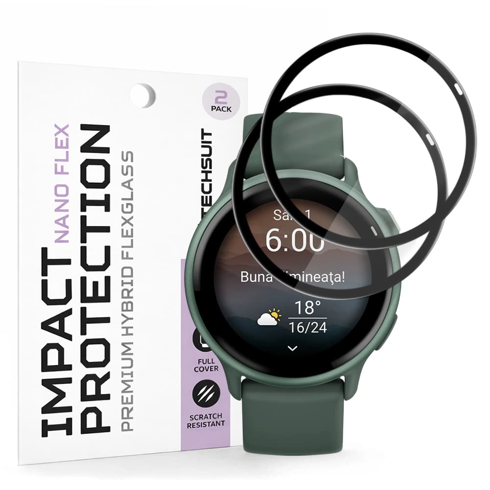 Ochranná fólie Techsuit Nano Flex (2 ks) na Garmin vivoactive 6 černá - náhled 1
