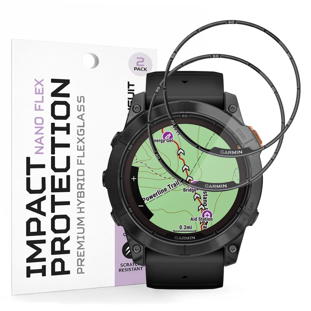 Fólie Techsuit Nano Flex (2 pack) Garmin Fenix 7X Pro Solar černá - náhled 1