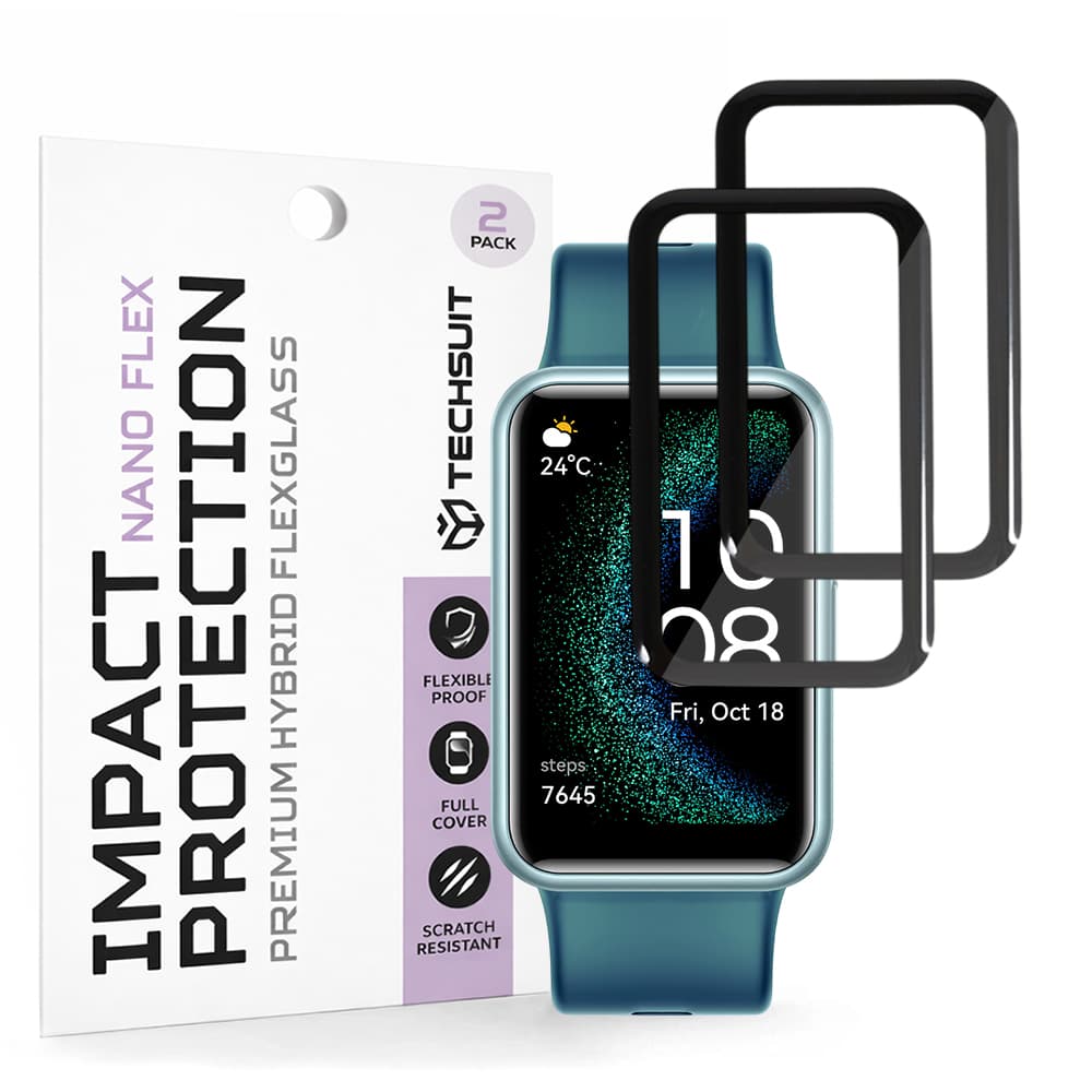 Fólie Techsuit Nano Flex (2 pack) Huawei Watch FIT SE černá - náhled 1