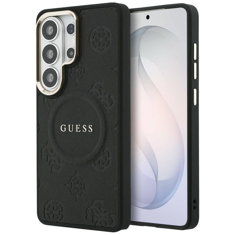 Kryt Guess Saffiano Peony Embossed Ring MagSafe pro Samsung Galaxy S26 Ultra černý - náhled 1