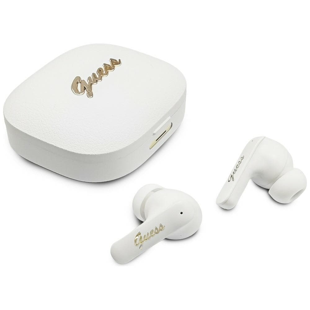Bezdrátová sluchátka Guess Script Metal Logo (GUTWSX45PGSH) bílá - náhled 1