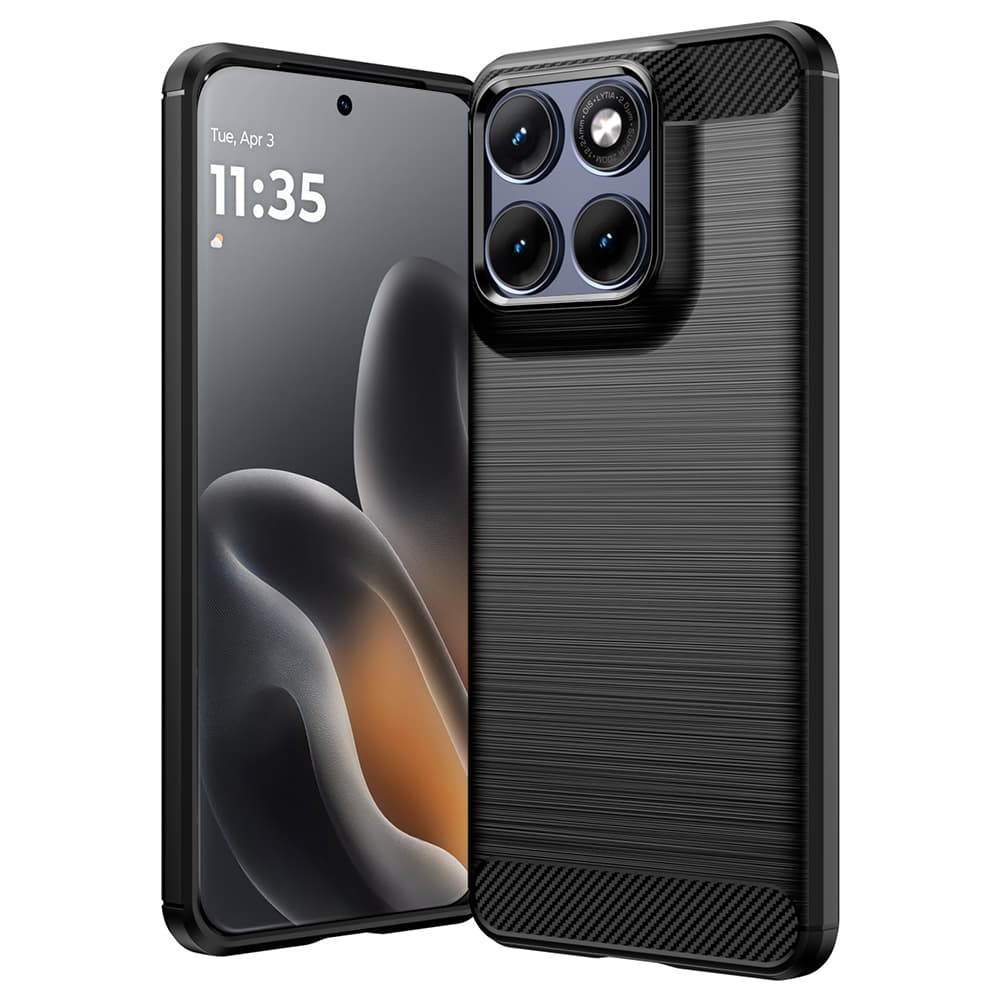 Kryt Techsuit Carbon Silicone Motorola Edge 70 Fusion černý - náhled 1