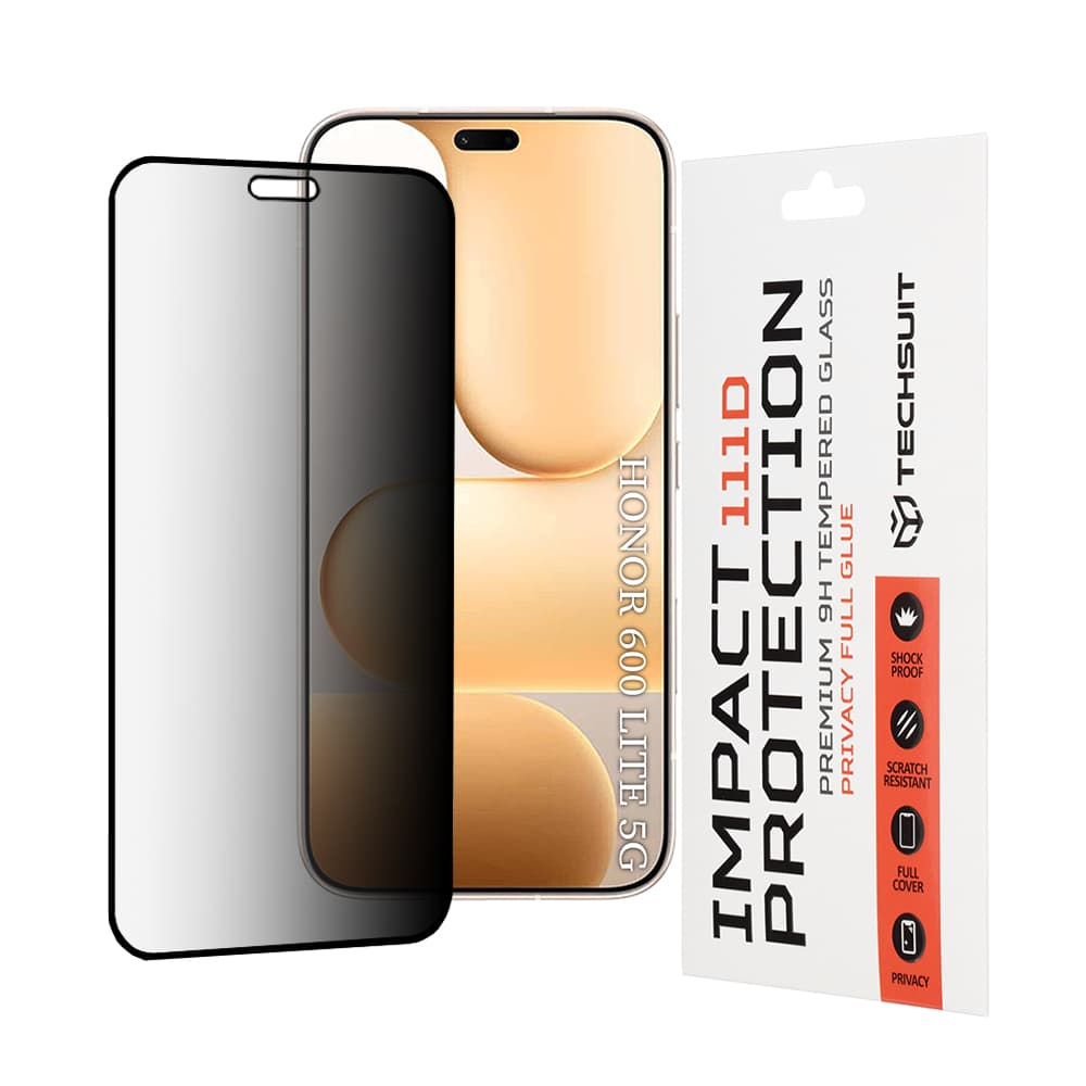 Ochranné sklo Techsuit 111D Privacy Full Glue Honor 600 Lite černé - náhled 1