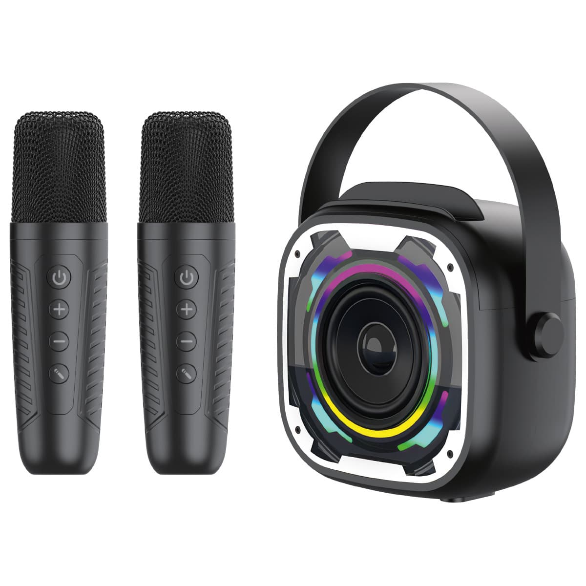 Přenosný Bluetooth reproduktor Blavec WS-08 Karaoke Idol s mikrofony černý - náhled 1