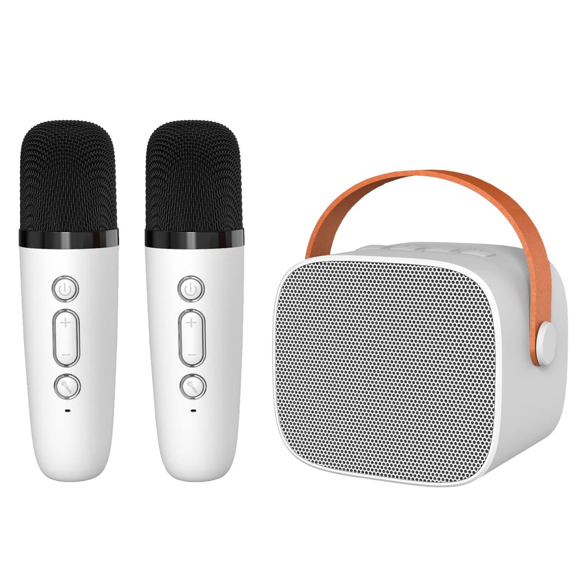 Přenosný Bluetooth reproduktor Blavec WS-07 Karaoke Party s mikrofony bílý - náhled 1