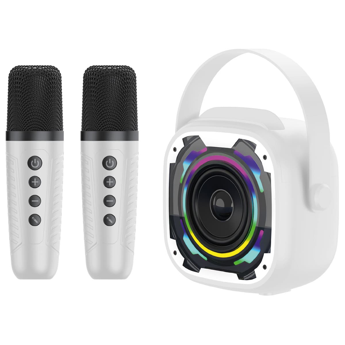 Přenosný Bluetooth reproduktor Blavec WS-08 Karaoke Idol s mikrofony bílý - náhled 1