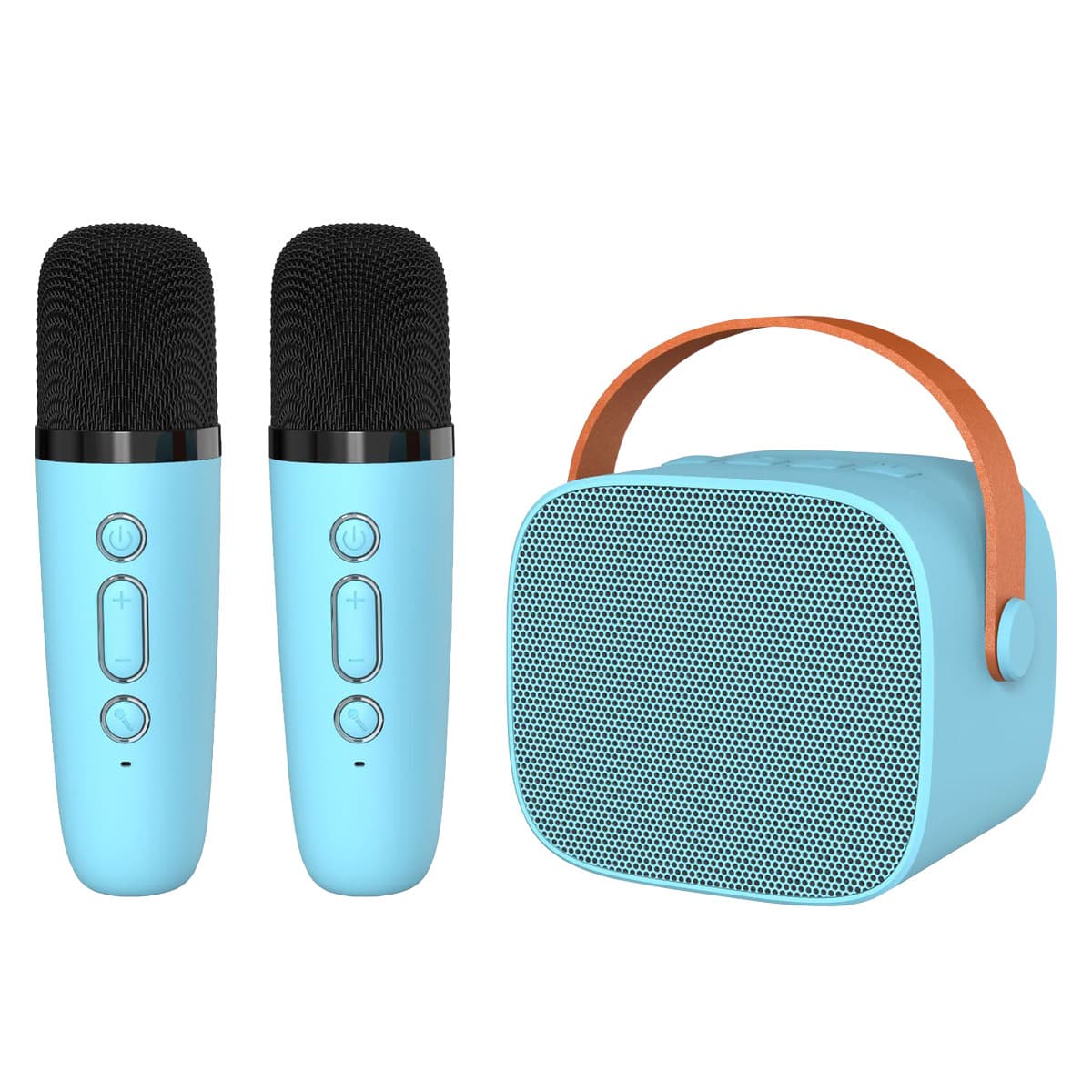 Přenosný Bluetooth reproduktor Blavec WS-07 Karaoke Party s mikrofony modrý - náhled 1