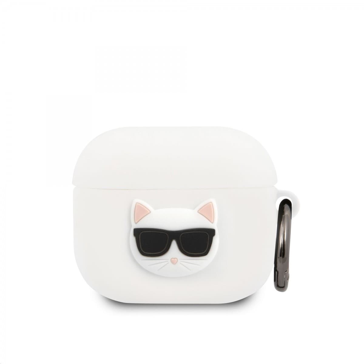 Pouzdro silikonové Karl Lagerfeld Choupette Head pro Airpods 3 bílé