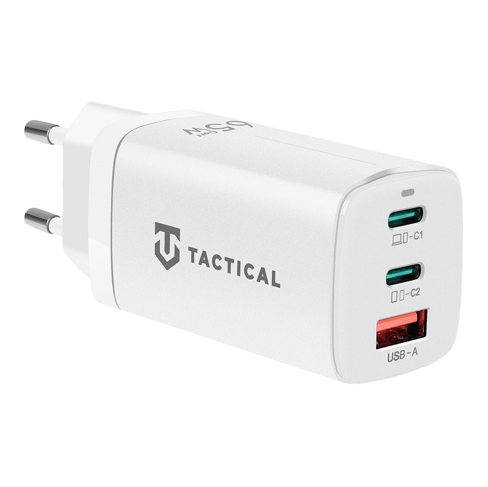 Adaptér Tactical FlashBang 2.0 GaN 65W bílý