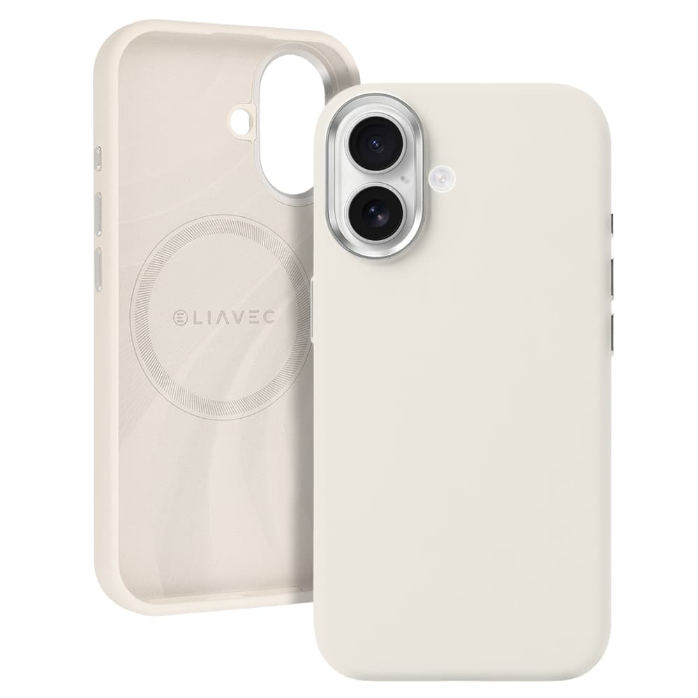 Silikonový kryt Liavec Silky s kovovým rámečkem fotoaparátu pro Apple iPhone 17 béžový - náhled 1