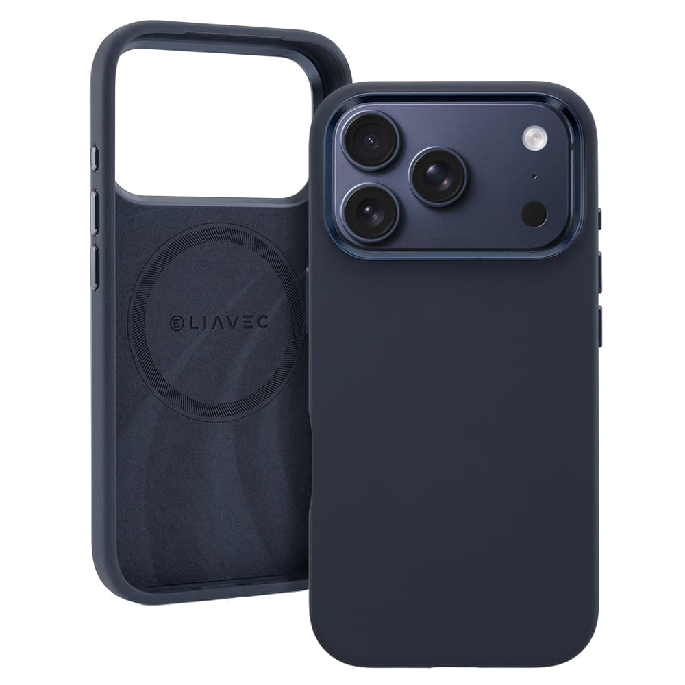 Silikonový kryt Liavec Silky s kovovým rámečkem fotoaparátu pro Apple iPhone 17 Pro Max námořnicky modrý - náhled 1