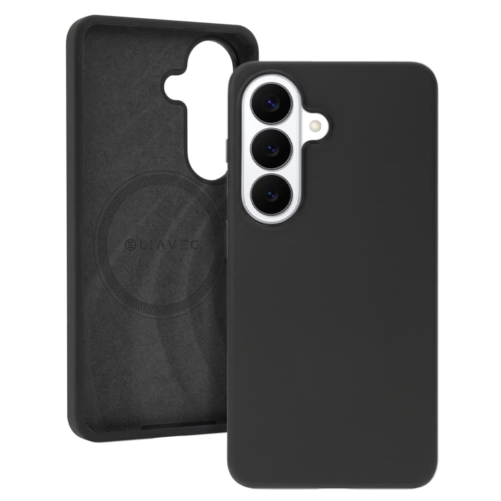 Silikonový kryt Liavec Silky s kovovým rámečkem fotoaparátu pro Samsung Galaxy S26 černý - náhled 1