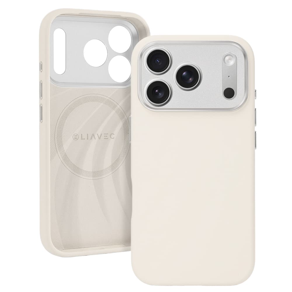 Kryt Liavec Silk Shield s kovovým rámečkem fotoaparátu pro Apple iPhone 17 Pro béžový - náhled 1
