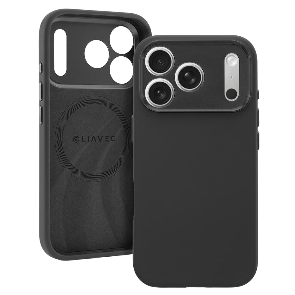 Kryt Liavec Silk Shield s kovovým rámečkem fotoaparátu pro Apple iPhone 17 Pro Max černý - náhled 1