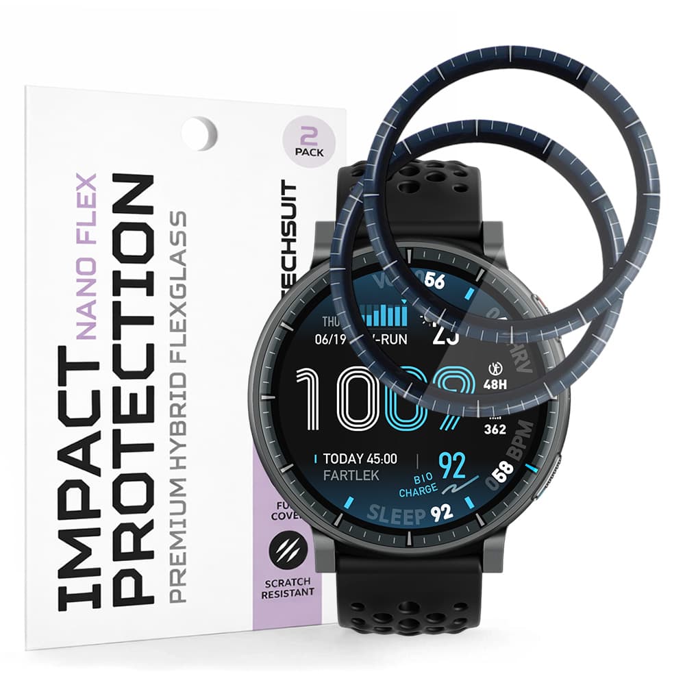 Ochranná fólie Techsuit - Nano Flex (2 pack) - Amazfit Active Max - černá - náhled 1
