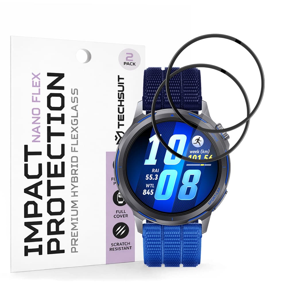 Ochranná fólie Techsuit - Nano Flex (2 pack) - Huawei Watch GT Runner 2 - černá - náhled 1