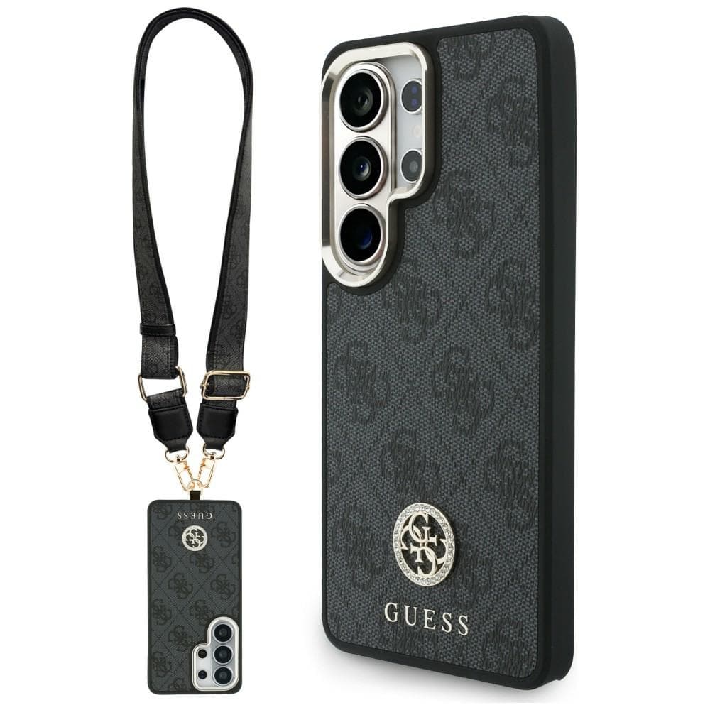 Kryt Guess - 4G Big Rhinestone Triangle Strap MagSafe (GUHMS26LP4G4DCSK) - Samsung Galaxy S26 Ultra - černý - náhled 1