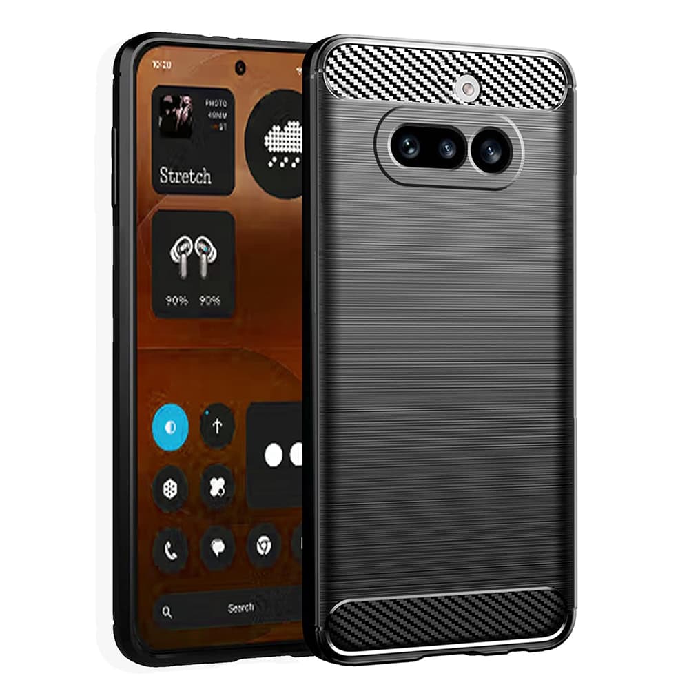 Kryt Techsuit Carbon Silicone pro Nothing Phone (4a) černý - náhled 1