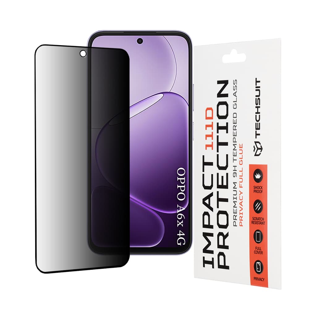 Tvrzené sklo Techsuit 111D Privacy Full Glue pro Oppo A6x 4G a A6x 5G černé - náhled 1