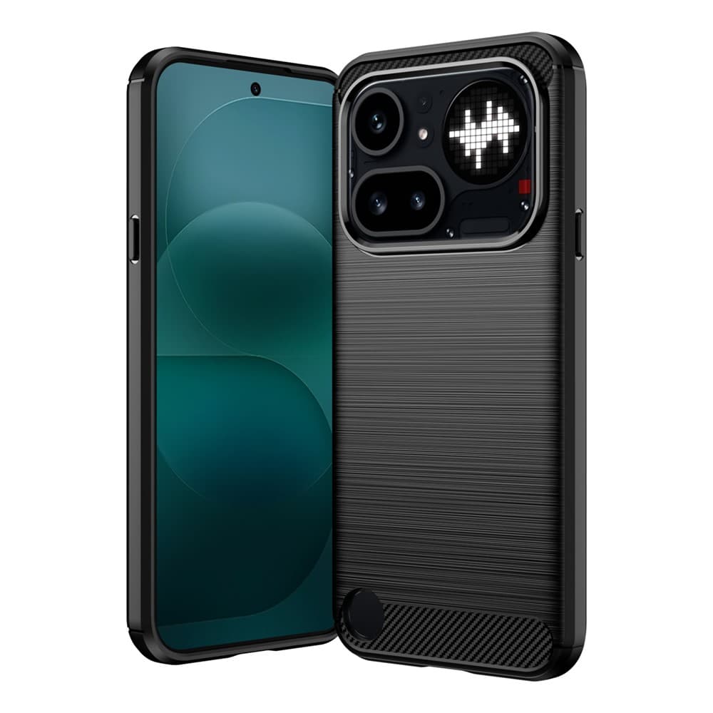 Kryt Techsuit Carbon Silicone Nothing Phone (4a) Pro černý - náhled 1