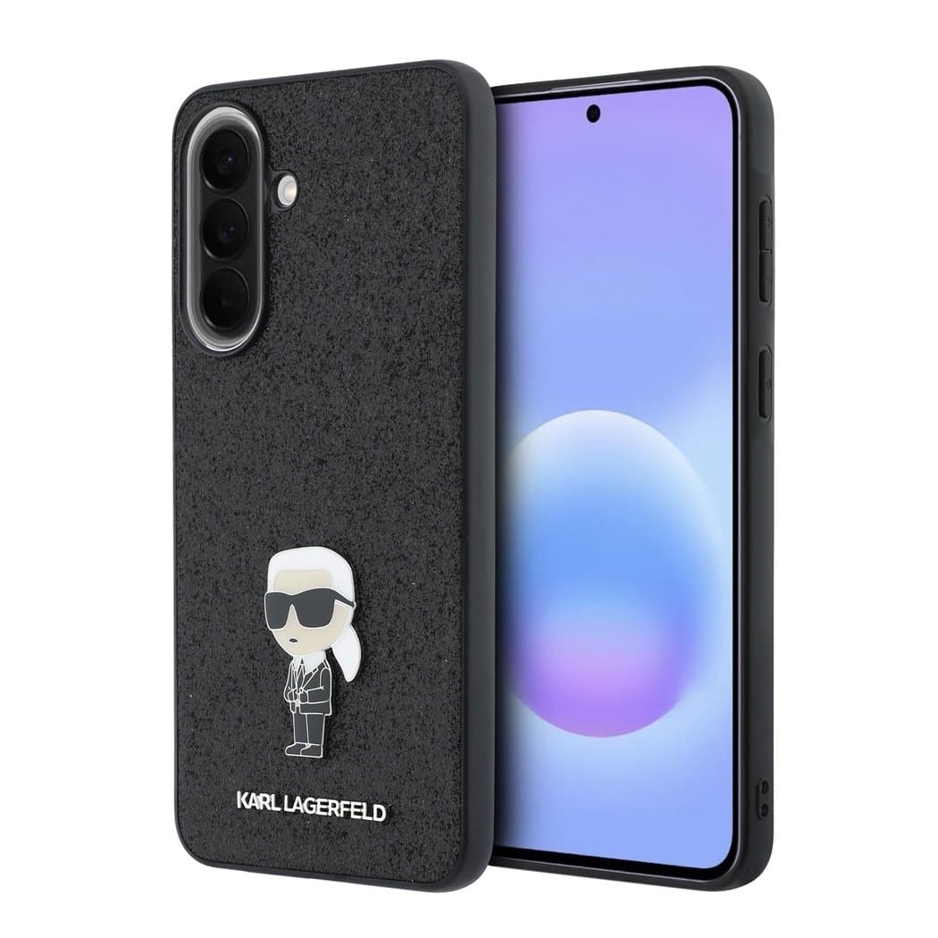 Kryt Karl Lagerfeld Fixed Glitter Metal Ikonik pro Samsung Galaxy A57 černý - náhled 1