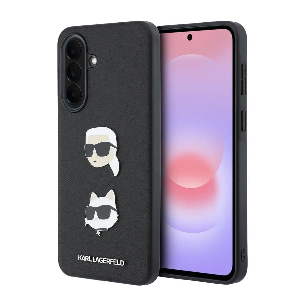 Kryt Karl Lagerfeld Liquid Silicone Metal Karl and Choupette pro Samsung Galaxy A37 černý - náhled 1