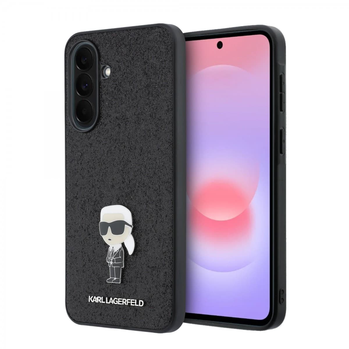 Kryt Karl Lagerfeld Fixed Glitter Metal Ikonik pro Samsung Galaxy A37 černý - náhled 1
