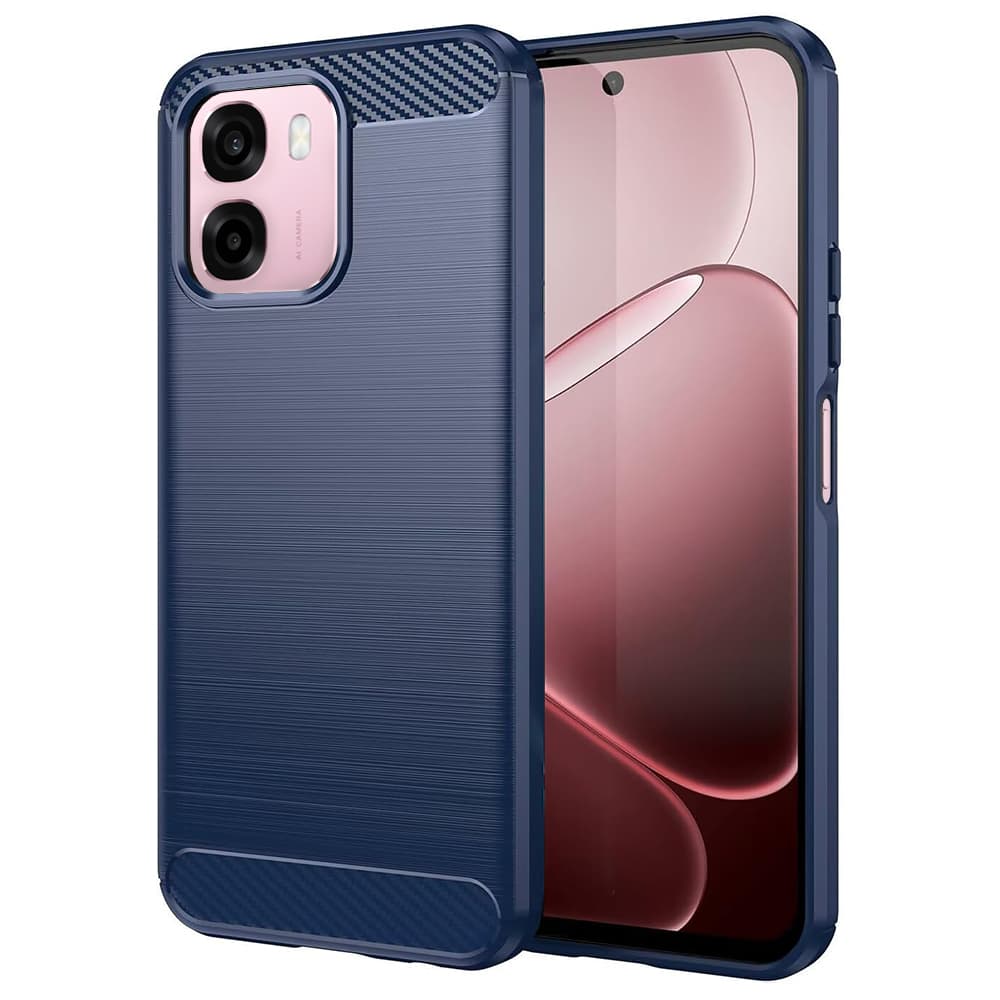 Kryt Techsuit Carbon Silicone Oppo A6 a A6x a A6k modrý - náhled 1