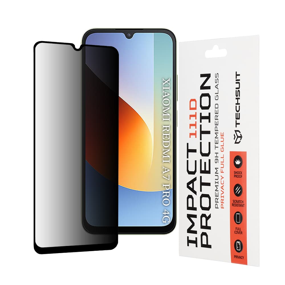 Ochranné tvrzené sklo Techsuit 111D Privacy Full Glue Xiaomi Redmi A7 Pro 4G černé - náhled 1