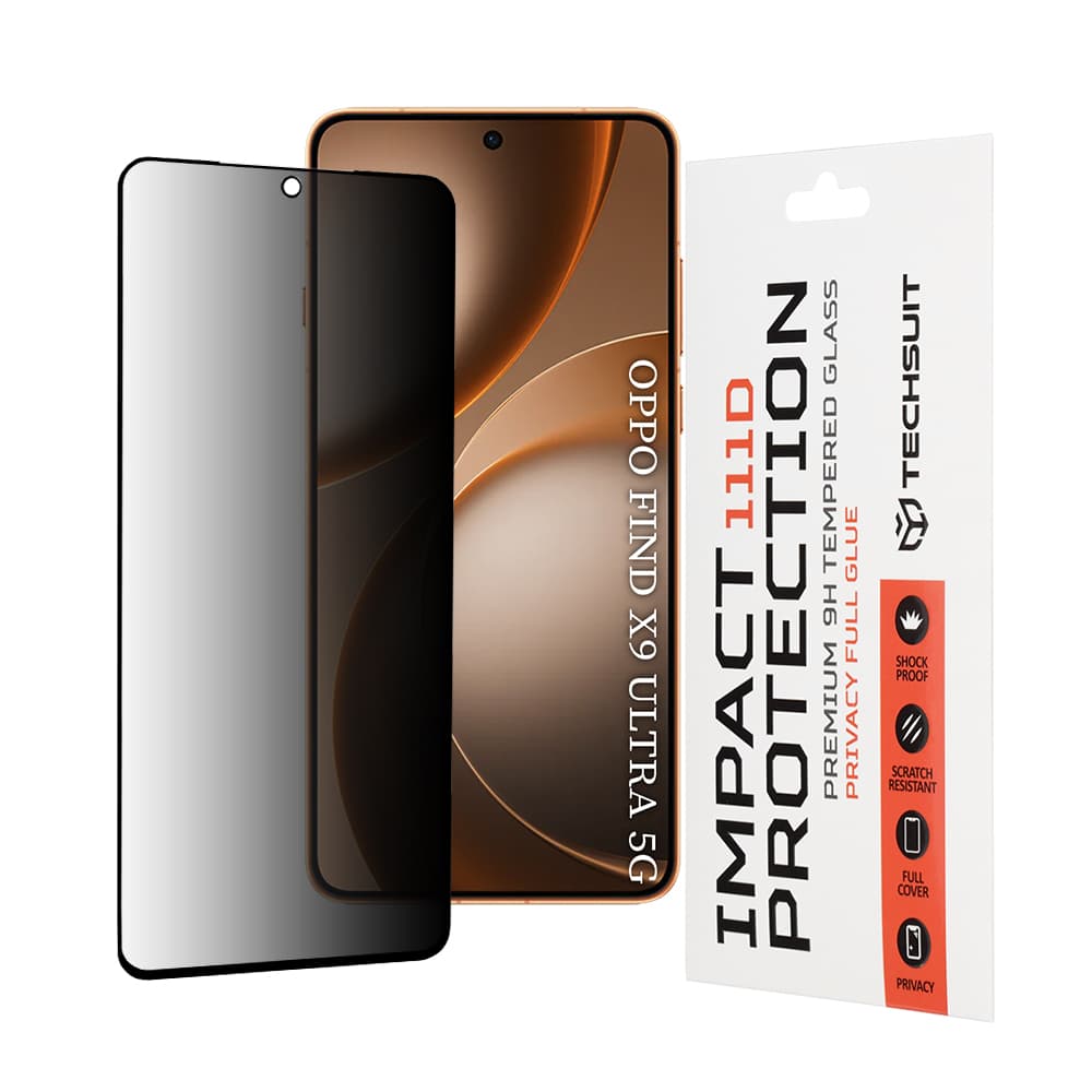 Ochranné sklo Techsuit 111D Privacy Full Glue Oppo Find X9 Ultra černé - náhled 1