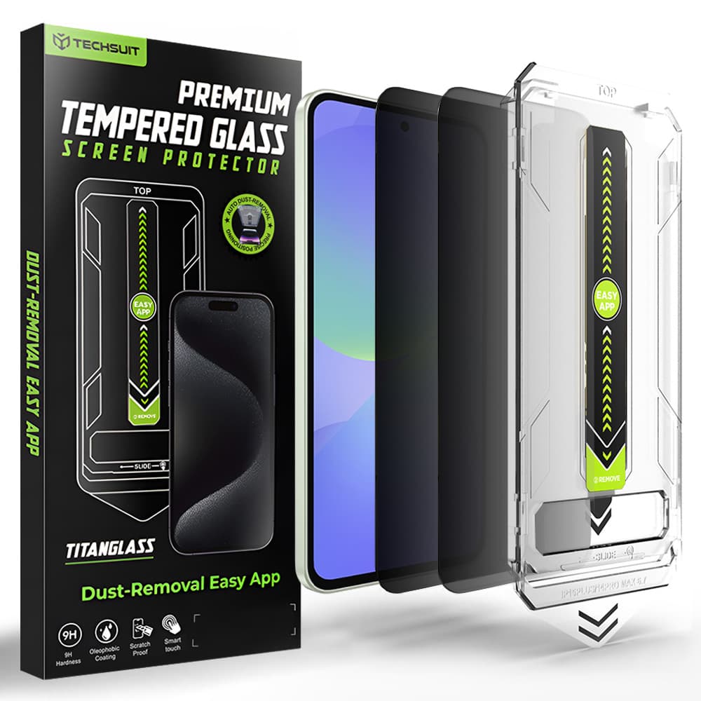 Tvrzené sklo Techsuit TitanGlass CrystalHD Privacy Samsung Galaxy A36 A37 2ks - náhled 1