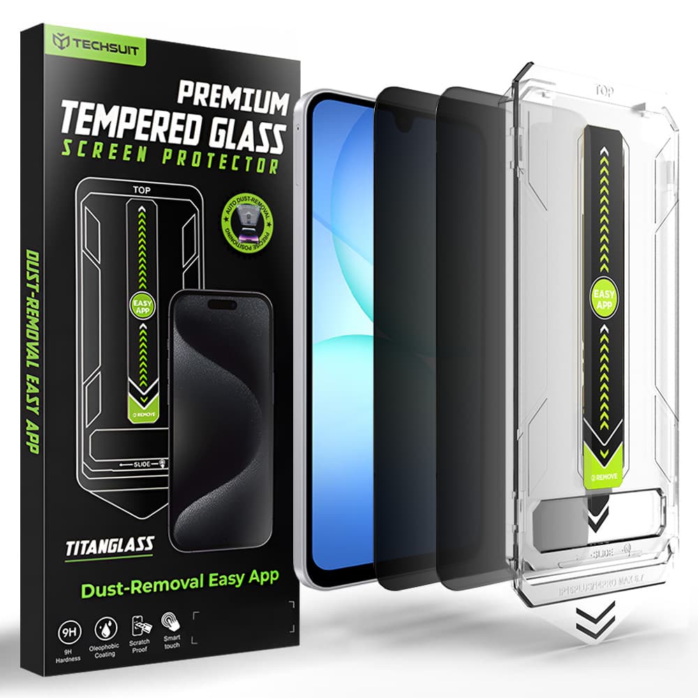 Tvrzené sklo Techsuit TitanGlass CrystalHD Privacy Samsung Galaxy A16 A17 2ks - náhled 1