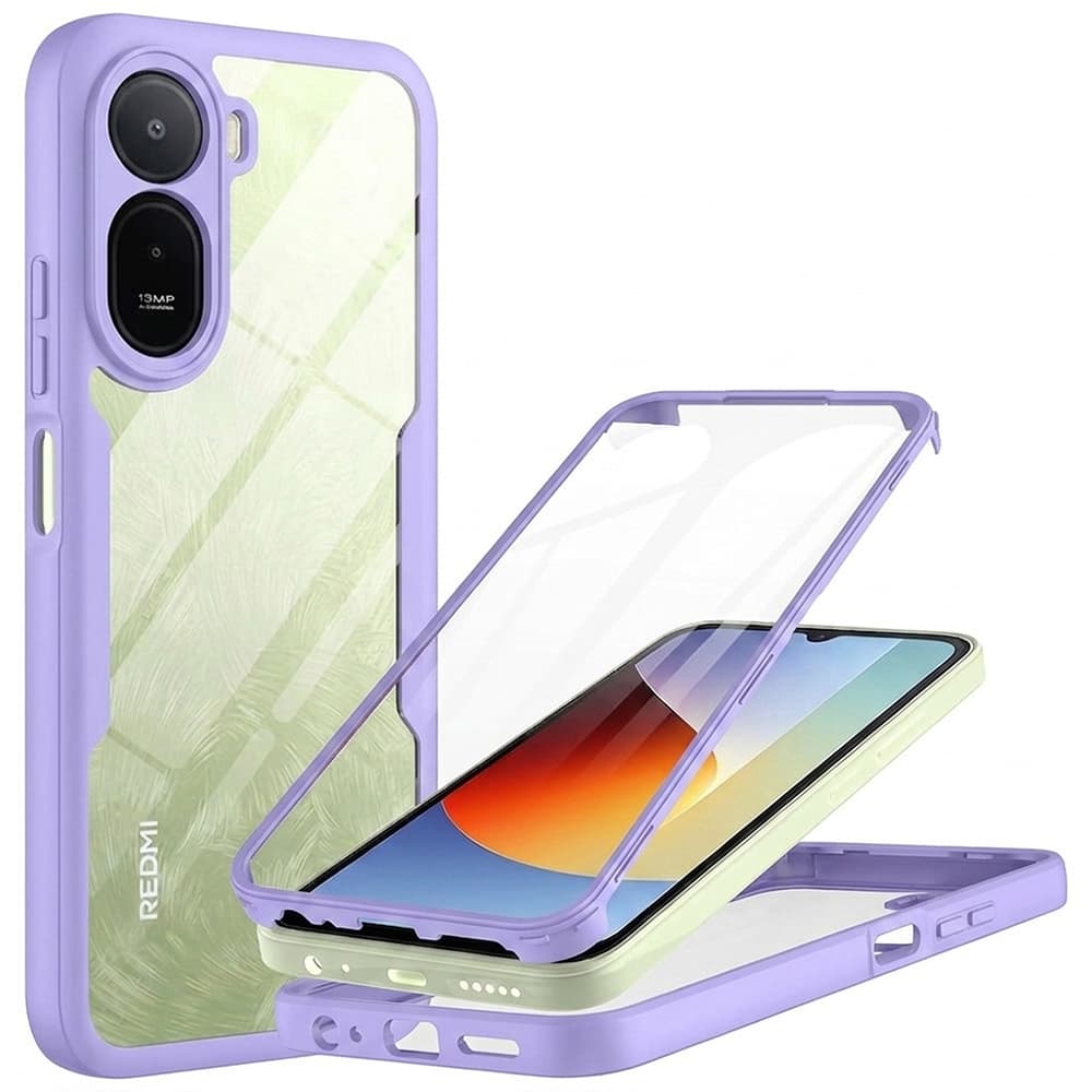 Kryt s ochranou displeje Techsuit ColorVerse 360 Series Xiaomi Redmi A7 Pro 4G fialový - náhled 1