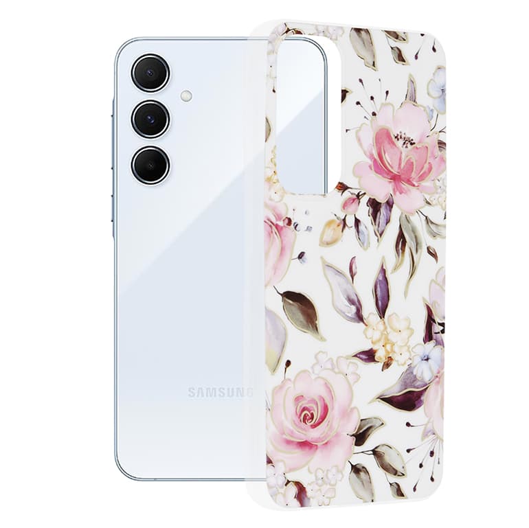 Ochranný kryt Techsuit Marble Series pro Samsung Galaxy A55 5G bílý - náhled 1