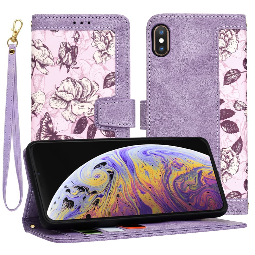 Flipové pouzdro Techsuit FlipCraft pro iPhone XS Max fialové - náhled 1