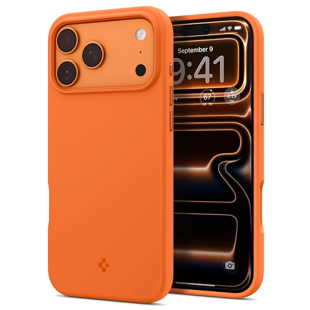Silikonový kryt Spigen Silicone Fit pro iPhone 17 Pro Max oranžový