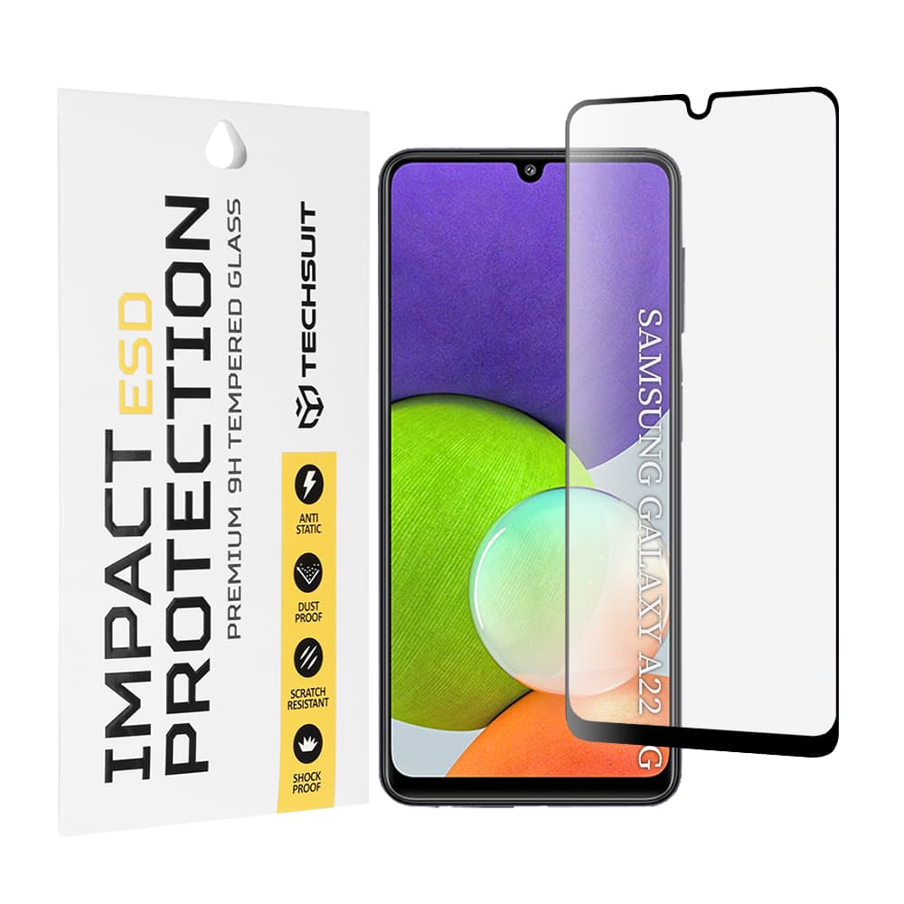 Tvrzené sklo Techsuit ESD Glass pro Samsung Galaxy A22 4G černé - náhled 1