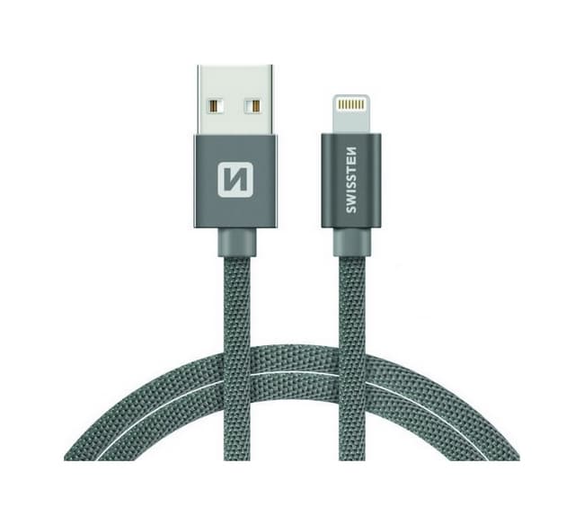 Datový kabel Swissten Lightning pro iPhone 2m šedý 30510
