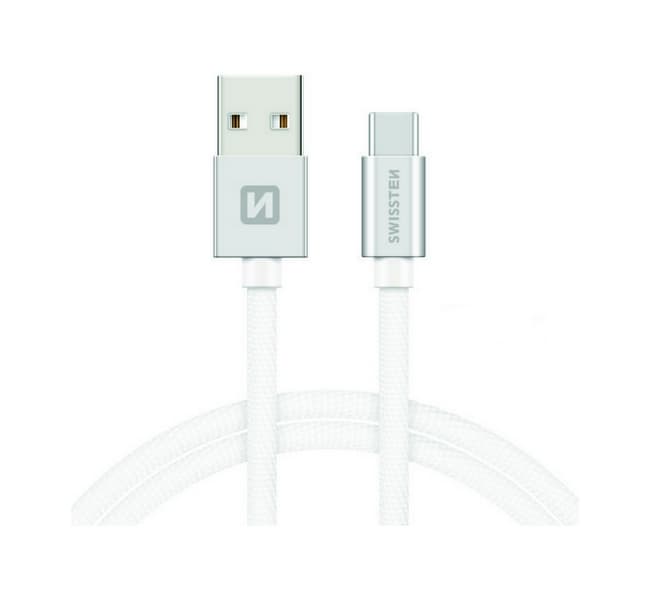 Datový kabel Swissten USB-C (Type-C) 2m stříbrný 30523