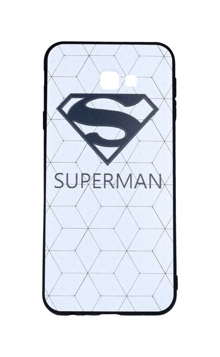 Pouzdro TopQ Samsung J4+ 3D silikon bílý Superman 33753